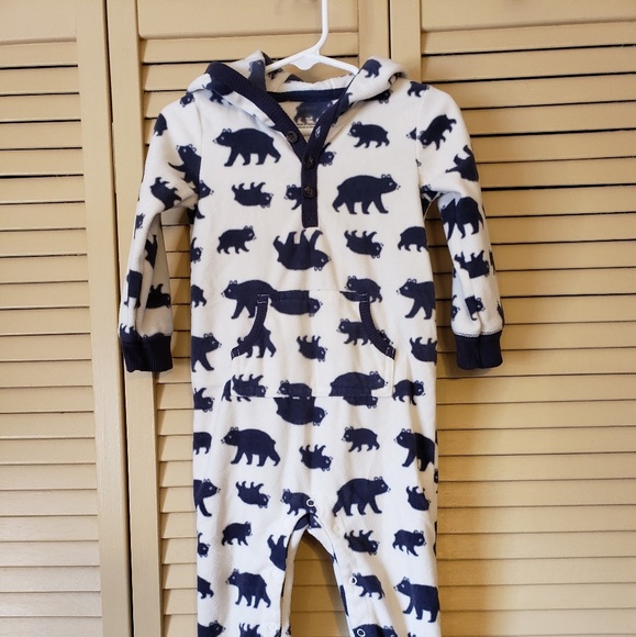 carter's bear fleece jumpsuit